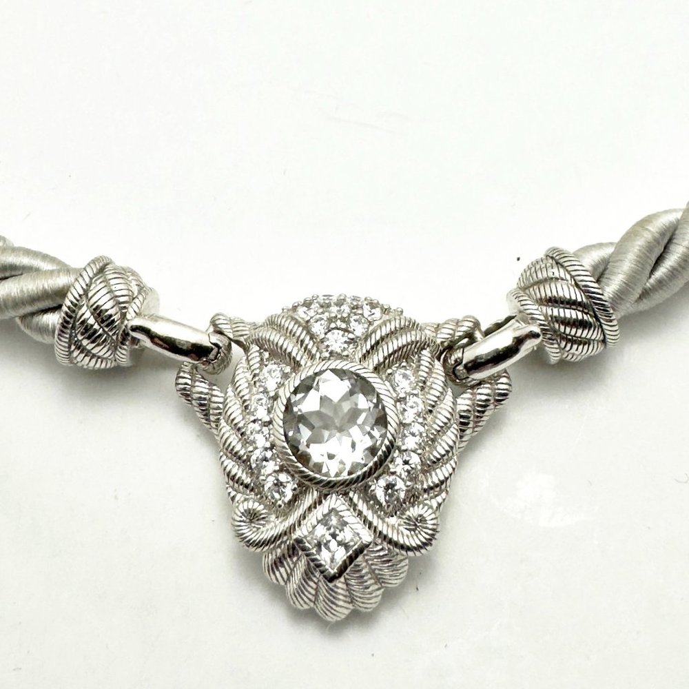 Judith Ripka Soft Grey Cord necklace